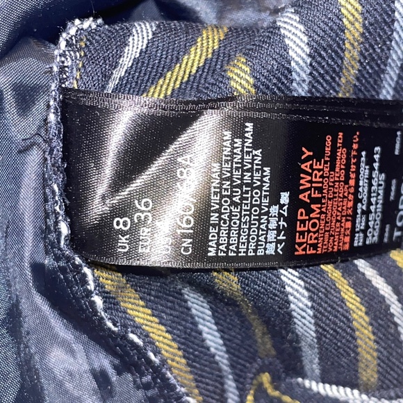 EUC Topshop High Waisted Stripe Pants Trousers Pleated Button Front Size 4 - Picture 8 of 11